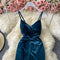 V-neck Velvet Strapless Tube Top Dress