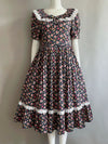 Vintage Lace Trim Floral Dress