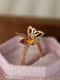 Colorful Butterfly CZ Diamonds Earrings/Ring
