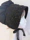 Gothic Black Beaded Bonnet Hat