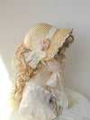 Lace Trim Floral Bonnet Hat