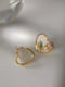 Vintage Enamel Heart Rose Earrings