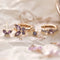 Purple Butterfly CZ Diamond Earrings 3pcs