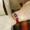 Oval Leather Bracelet Watch