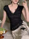 Elegant Lace V-neck Top