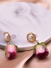 Pearl Preserved Flower Earrings
