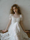 French Puffy Sleeve Lace Dress