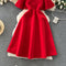 Elegant Solid Color Waist-slimming Dress