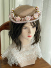 Vintage Flower Velvet Flat Hat