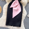 3d Pink Bow Split Black Dress