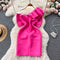 Rose Red Irregular 3d Bow Dress