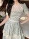 Romantic Lace Trim Floral Dress