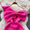 Rose Red Irregular 3d Bow Dress