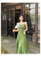 Elegant Green Slip Dress