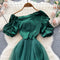 Fairy Puffy Sleeve Strapless Mesh Dress