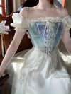 Vintage Fishbone Lace Up Dress