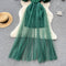 Fairy Puffy Sleeve Strapless Mesh Dress