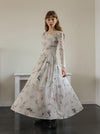 Romantic Butterfly Print Dress