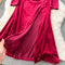V-neck Backless Mesh Patchwork Velvet Dress