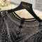 Glossy Rhinestone Studded Black Dress