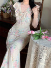 Romantic V-neck Floral Dress
