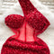 Slant Shoulder Sequin Mini Party Dress