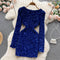 Niche Colorful Sequin V-neck Dress