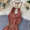 Elegant Chest-hollowed Halter Dress