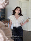 Romantic Ruffled V-neck Top