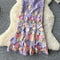 Floral Embroidery Fishtail Dress