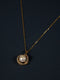 CZ Diamonds Encircled Pearl Pendant Necklace