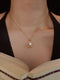 CZ Diamonds Encircled Pearl Pendant Necklace