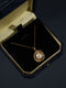 CZ Diamonds Encircled Pearl Pendant Necklace