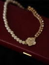 Flower CZ Diamond Pearl Necklace