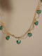 Green Crystal Layered Necklace