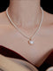 Heart Pendant Pearl Necklace