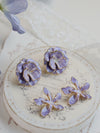 Lavender Flower Enamel Earrings