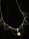 Layed Silver Chain Pearl Pendant Necklace