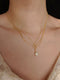 Layered Mesh Pearl Pendant Necklace