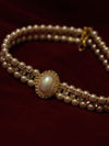 Medieval CZ Diamond Pearl Necklace