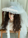 Vintage White Veil Hat