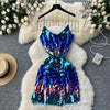 Party Backless Sequined Slip Dress