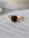 Black Agate Open Ring