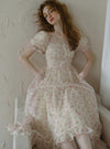 French Floral Halter Dress