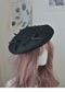 Ribbon Bow Wool Blended Beret Hat