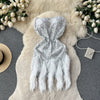 Off-shoulder Furry Edge Sequin Dress