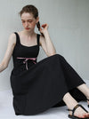 French Bow Overall Dress