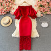 Vintage Lace Off-the-shoulder Dress