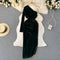 Irregular Design One-shoulder Velvet Dress