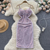 Sequin Decorated Pink Slip Dress